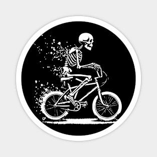 skeleton rides on bike Magnet